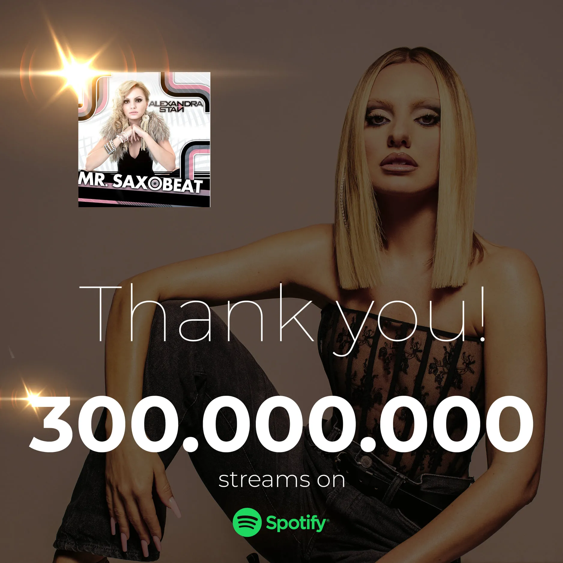 Alexandra Stan continuă să scrie istorie cu hitul „Mr. Saxobeat” – cea mai ascultată a unui artist român, pe Spotify