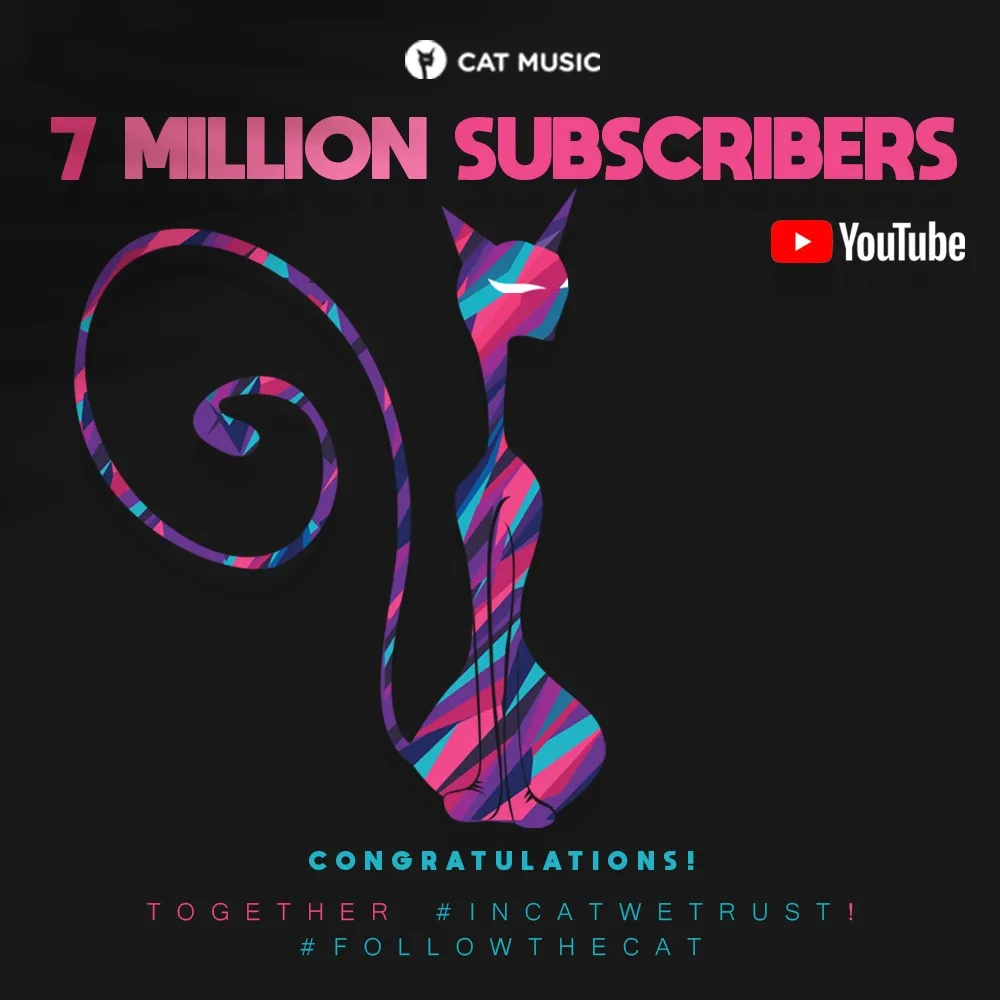 7.000.000 de motive de bucurie!Cat Music a atins un nou record pe YouTube și sărbătorește 7.000.000 de abonați