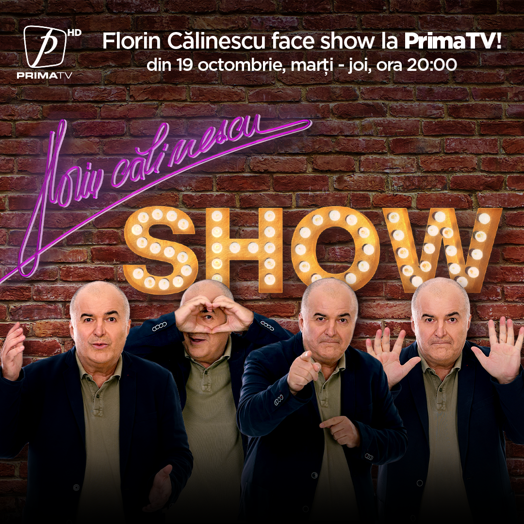 Florin Călinescu Show este din 19 octombrie, la Prima TV! Noul show se vede în fiecare marți, miercuri și joi, de la ora 20.00.
