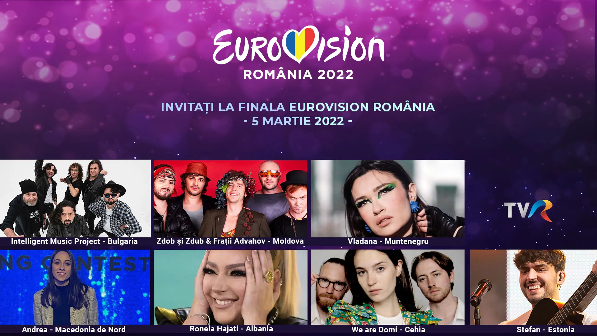 Concurenții Eurovision Song Contest din șapte țări, invitați la finala Selecției Naționale