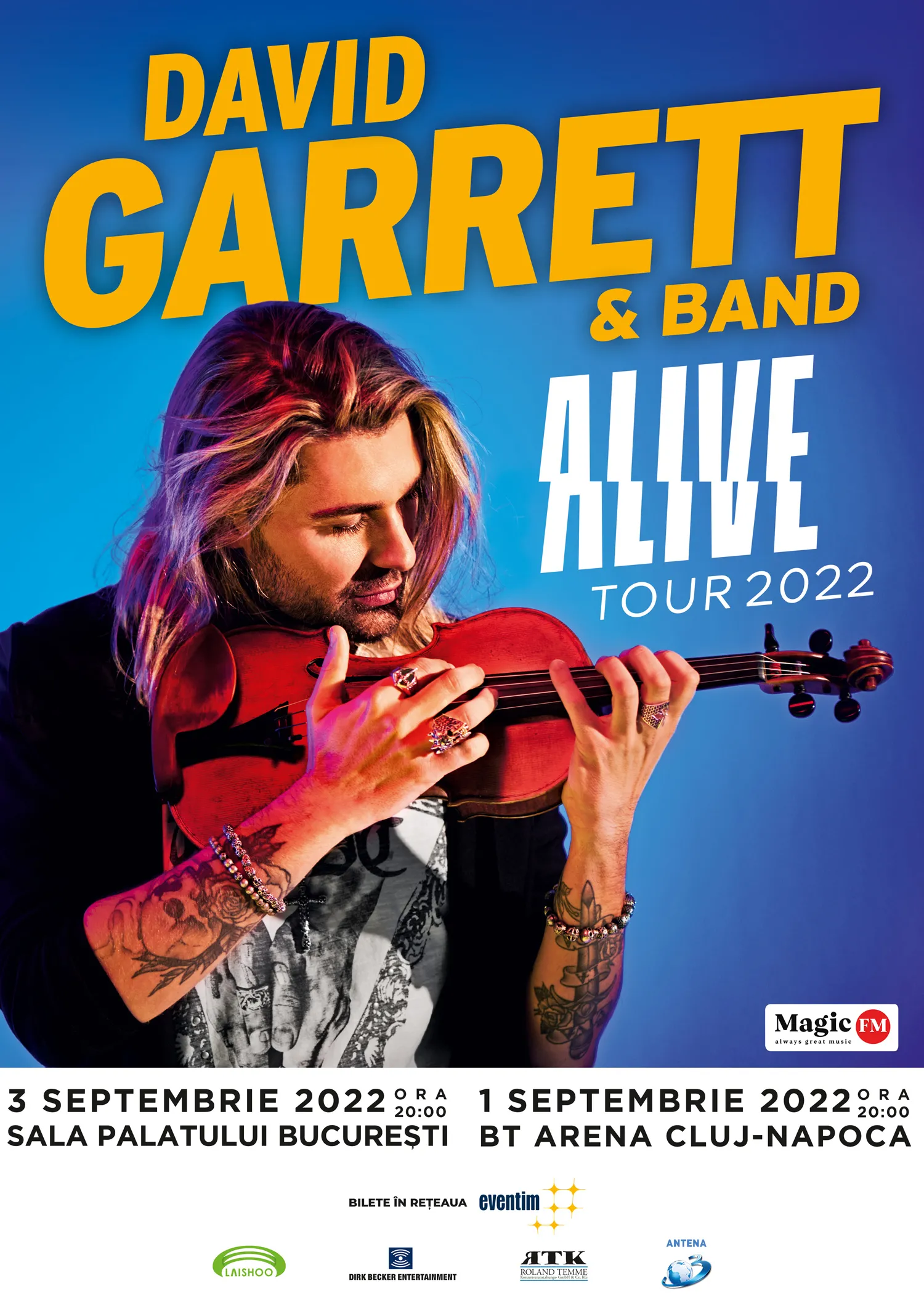 Concertele artistului David Garrett din cadrul turneului „ALIVE” se amână până în luna septembrie