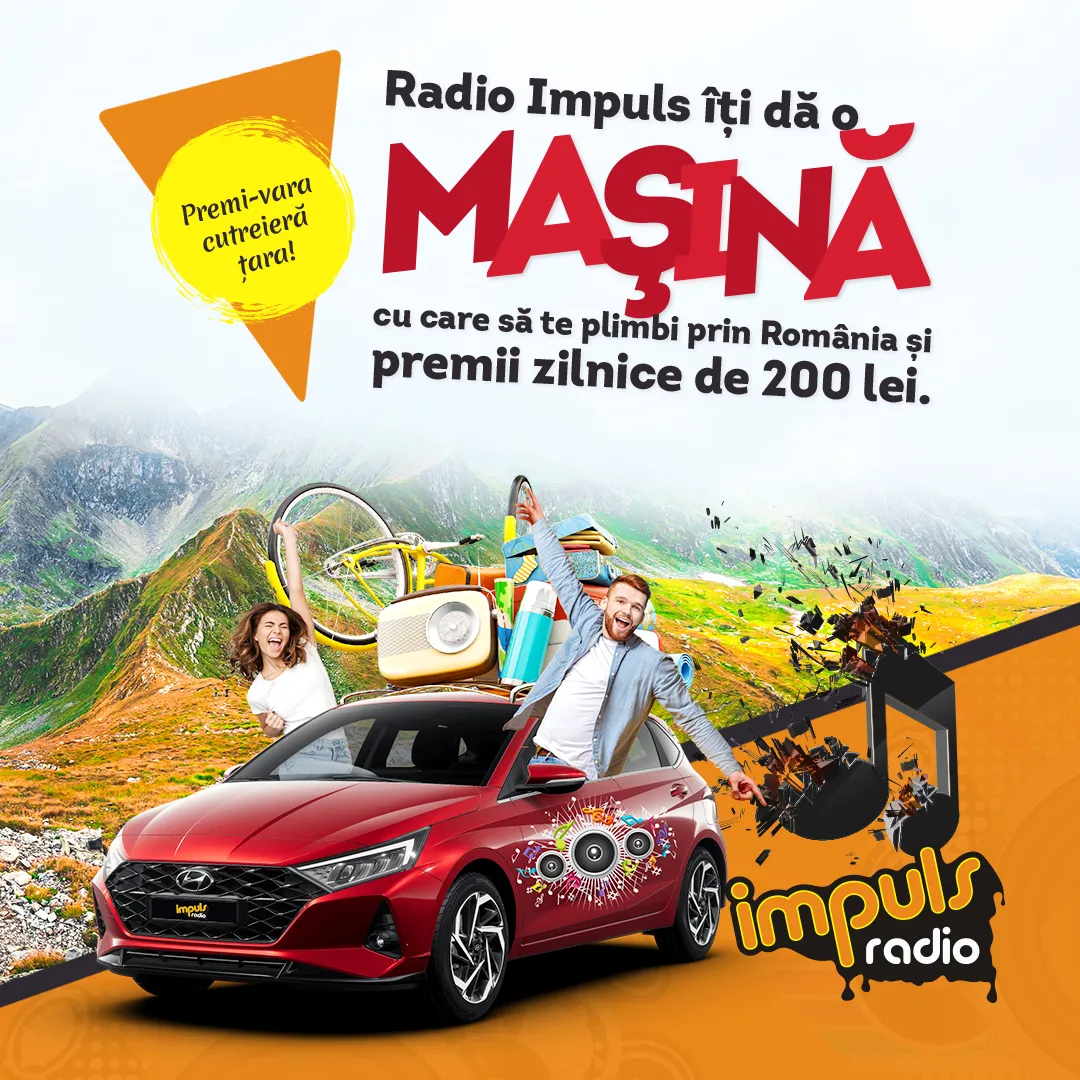 Radio Impuls te premiază cu o mașină!“Premi-vara”, ascultă Radio Impuls și poți câștiga zilnic premii în bani și Marele Premiu pus în joc!