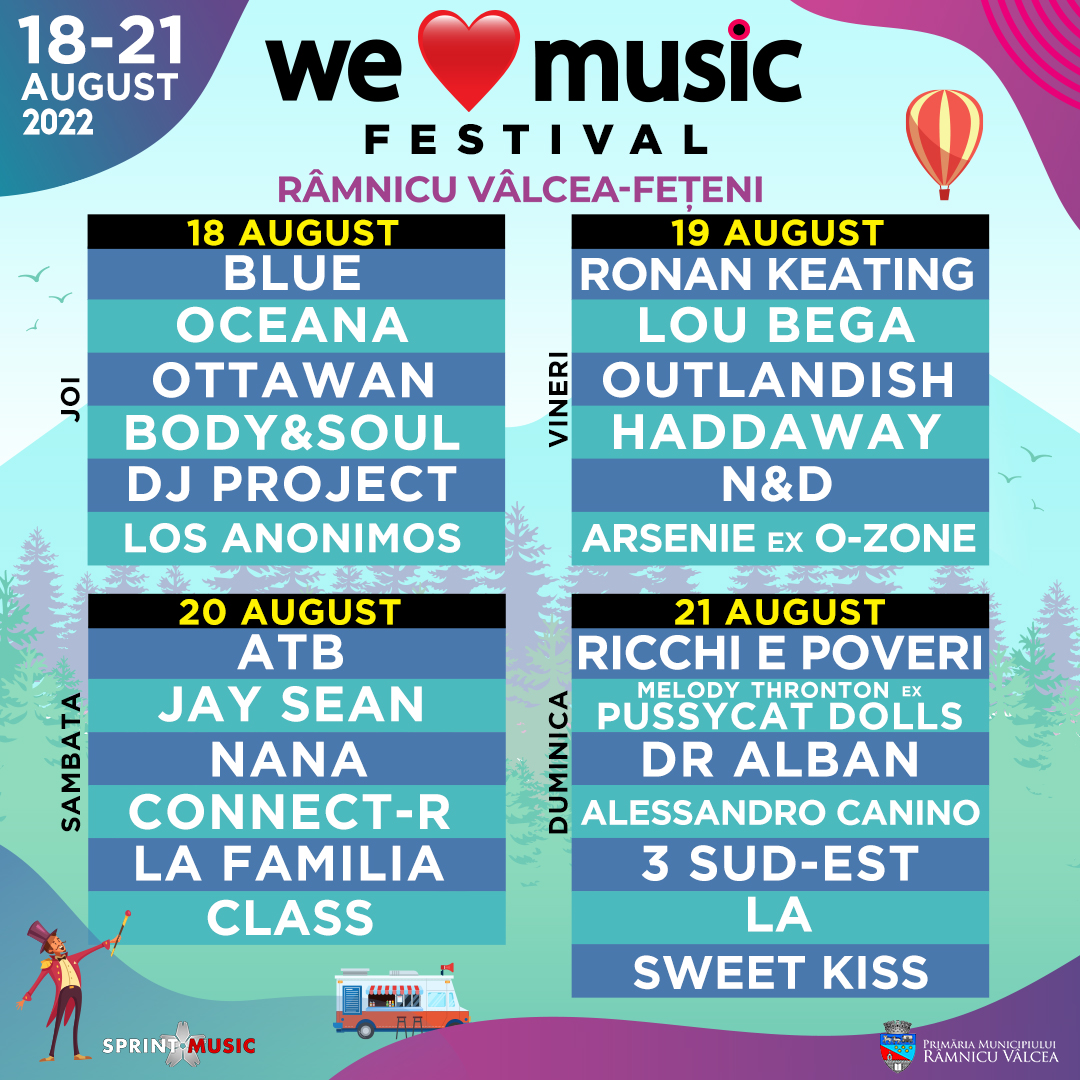 We Love Music Festival 2022 – Lineup-ul pe zile și bilete disponibile pentru fiecare zi de festival!
