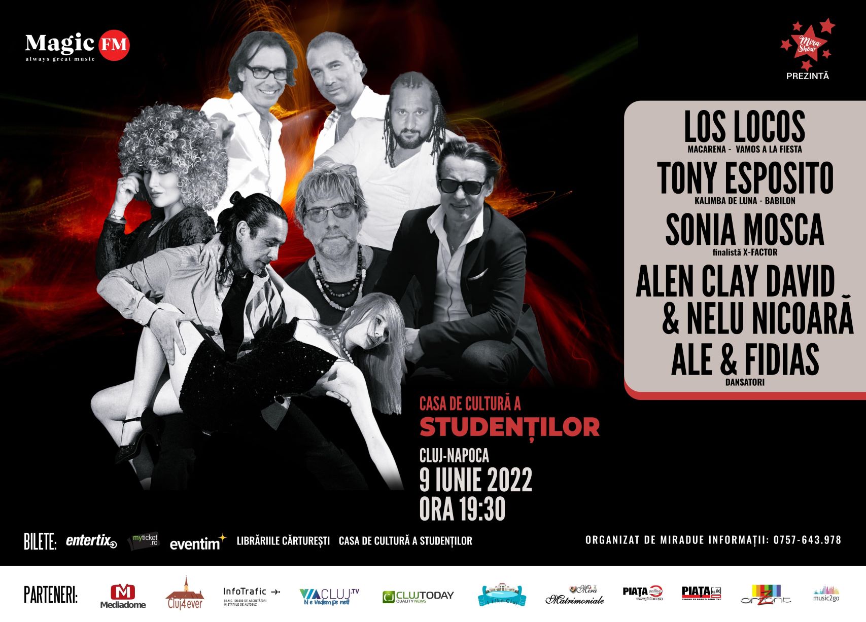 Artiștii Los Locos, Tony Esposito, Sonia Mosca, AlenClay David & Nelu Nicoară deschid sezonul estival în inima Ardealului, pe ritmuri latino americane