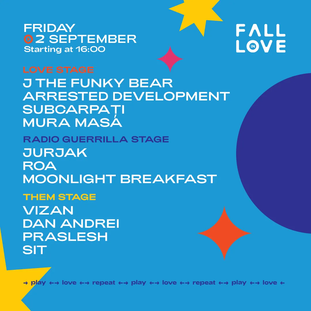 Festivalul Fall In Love anunță programul pentru trei zile de poveste la Palatul Mogoșoaia