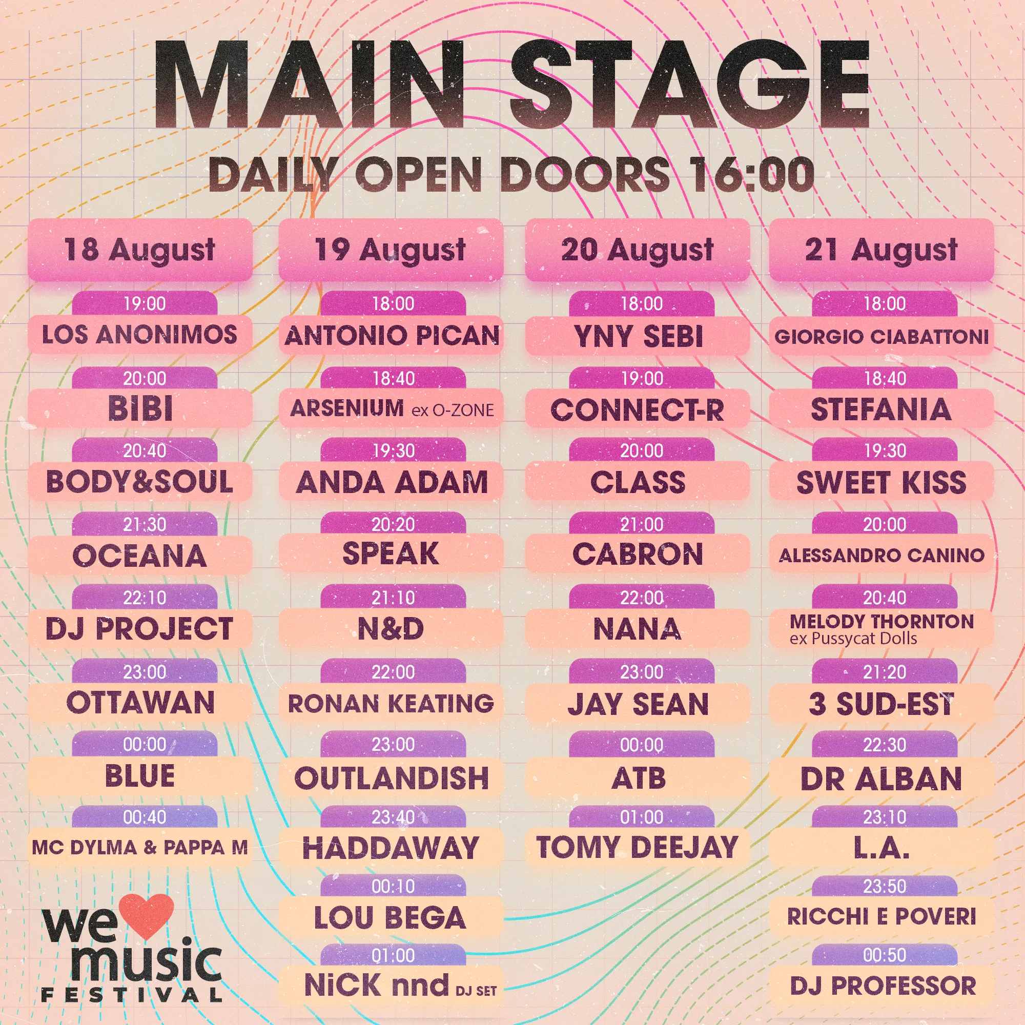Joi incepe We Love Music Festival: peste 30 de artisti romani si internationali vor urca pe scena!