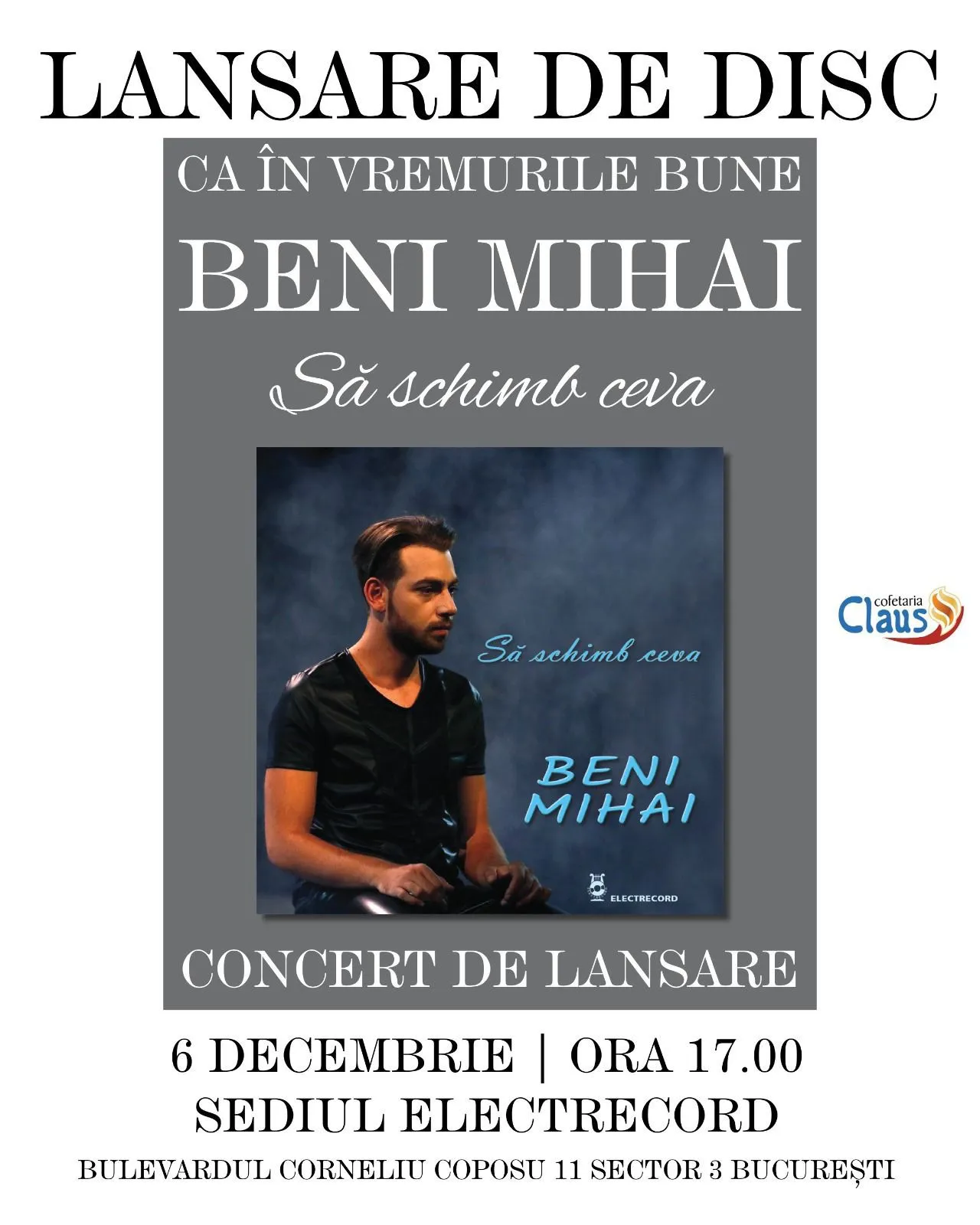 Beni Mihai lansează Să schimb ceva la Electrecord