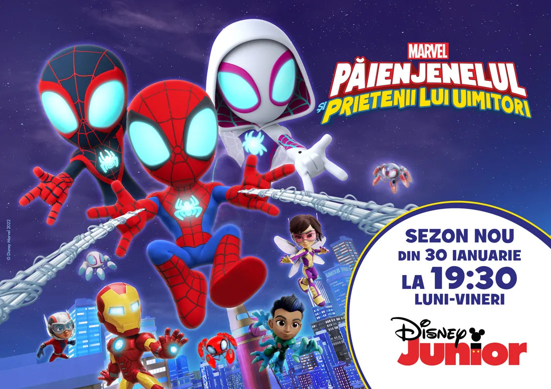 Al doilea sezon al serialului „Păienjenelul Marvel și prietenii lui uimitori” are premiera pe 30 ianuarie la Disney Junior