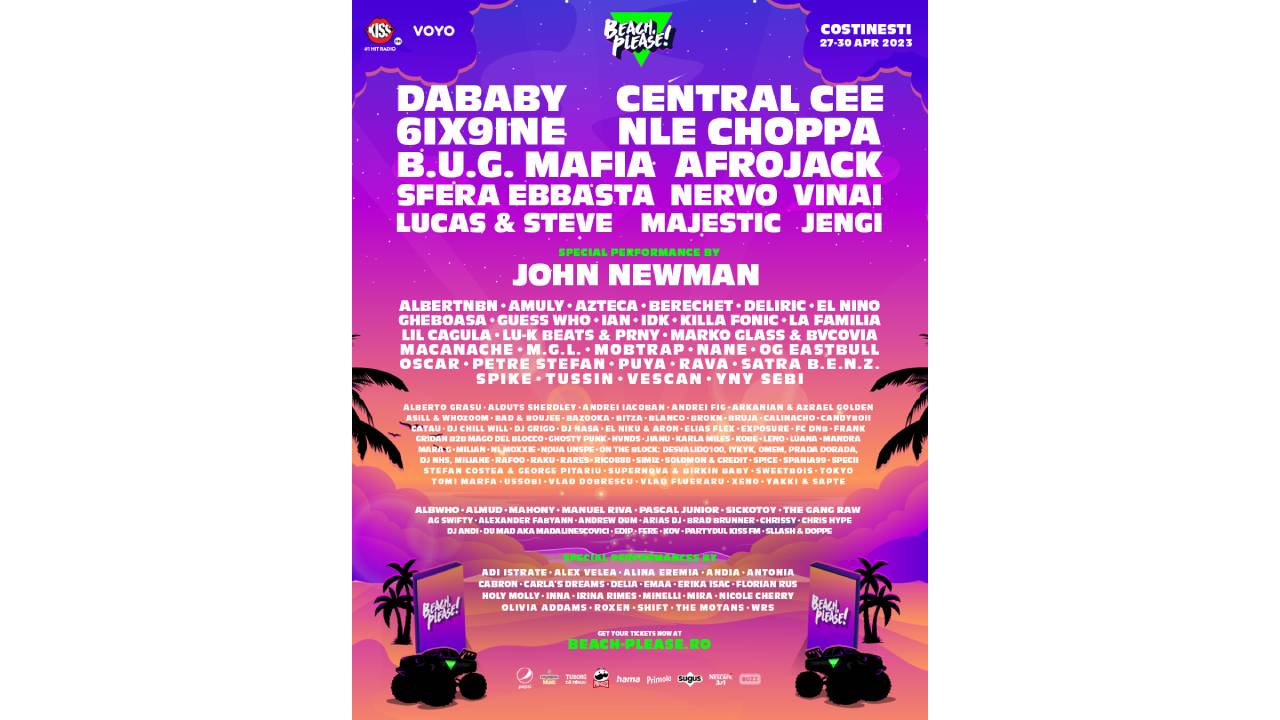 Beach, Please! a ajuns la ediția a II-a! Primul mare festival din România de anul acesta are loc în perioada 27-30 aprilie 2023, la Costinești