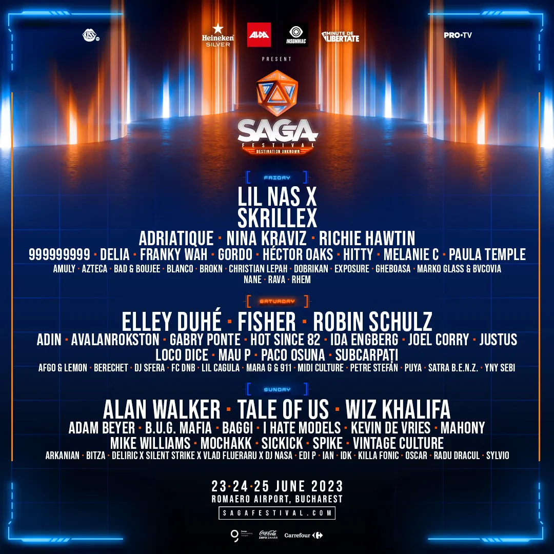 SAGA Festival anunță programul pe zile pentru cea de-a treia ediție: Robin Schulz, Elley Duhe și Vintage Culture printre artiștii care se alătură line-up-ului