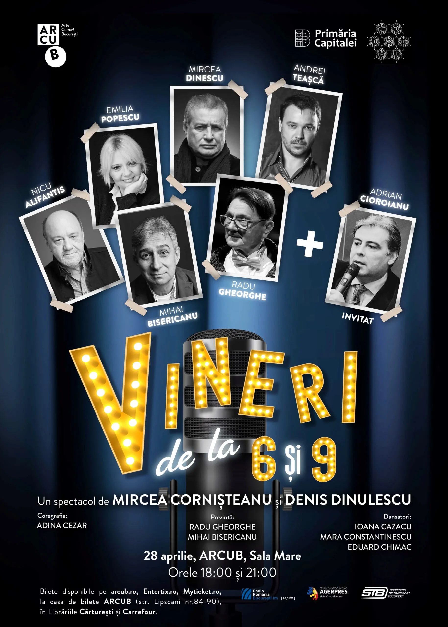 Nicu Alifantis, Mircea Dinescu și Emilia Popescu, printre protagoniștii noului spectacol de teatru de la ARCUB