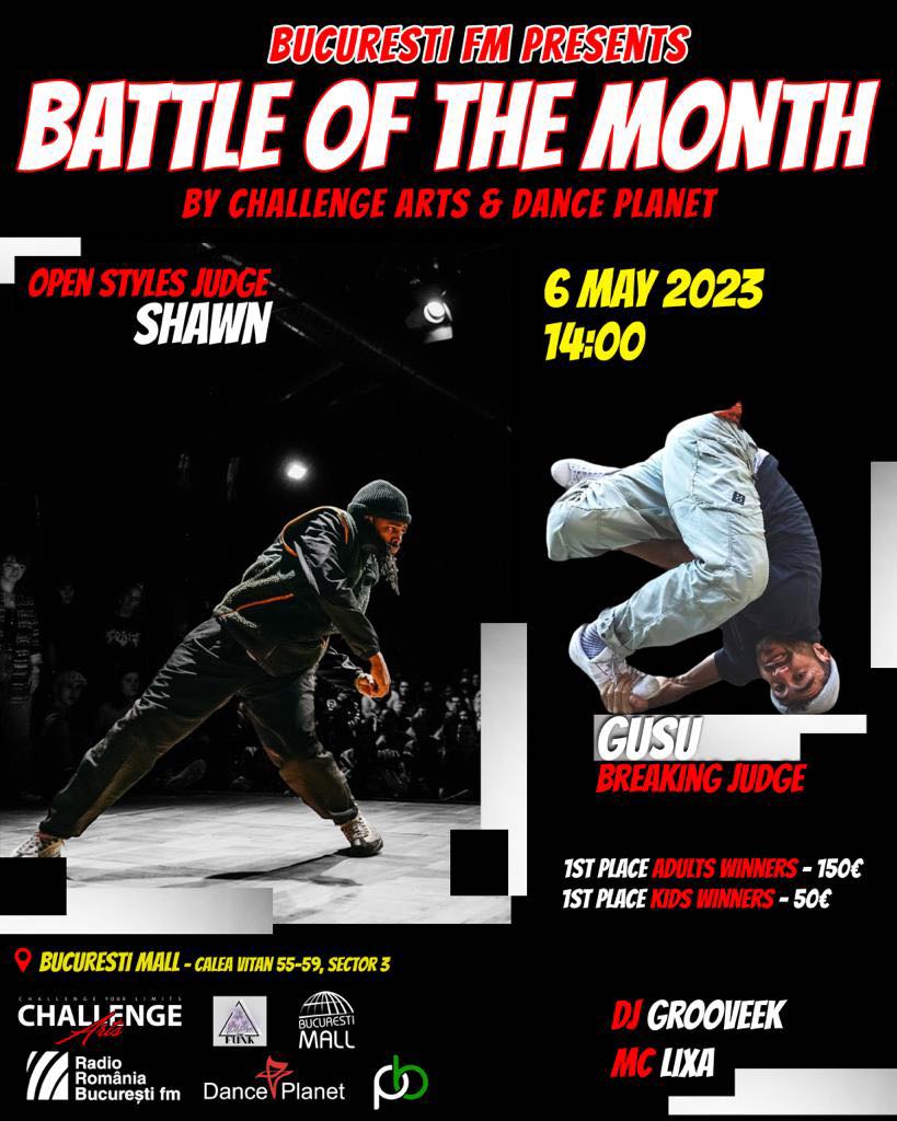 Bucuresti FM te asteapta la BATTLE OF THE MONTH in Bucuresti Mall Vitan