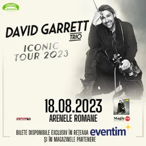 Violonistul David Garrett concertează la Arenele Romane în cadrul turneului „Iconic Tour 2023”