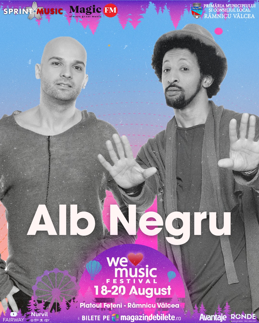 Kamara și Andrei Ștefănescu, pe scena WeLoveMusic Festival, la 19 ani de la lansarea trupei Alb Negru