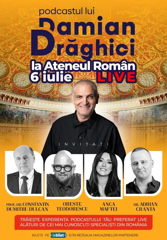 Podcastul lui Damian Drăghici – LIVE pe 6 iulie la Ateneul Român