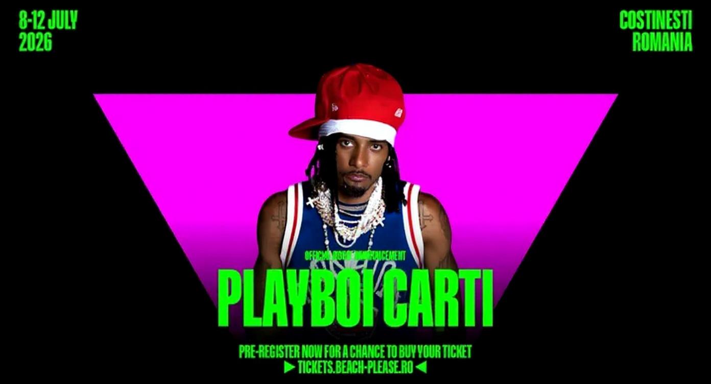 Playboi Carti vine la Beach, Please! 2026. Biletele, de la 849 de lei, puse în vânzare