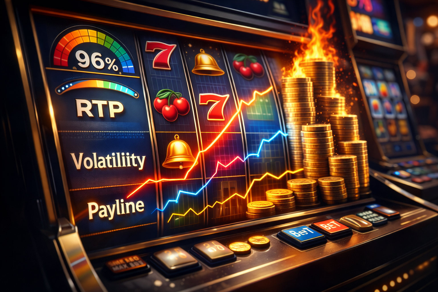 Ce înseamnă termeni precum RTP, volatiliate și payline în sloturi