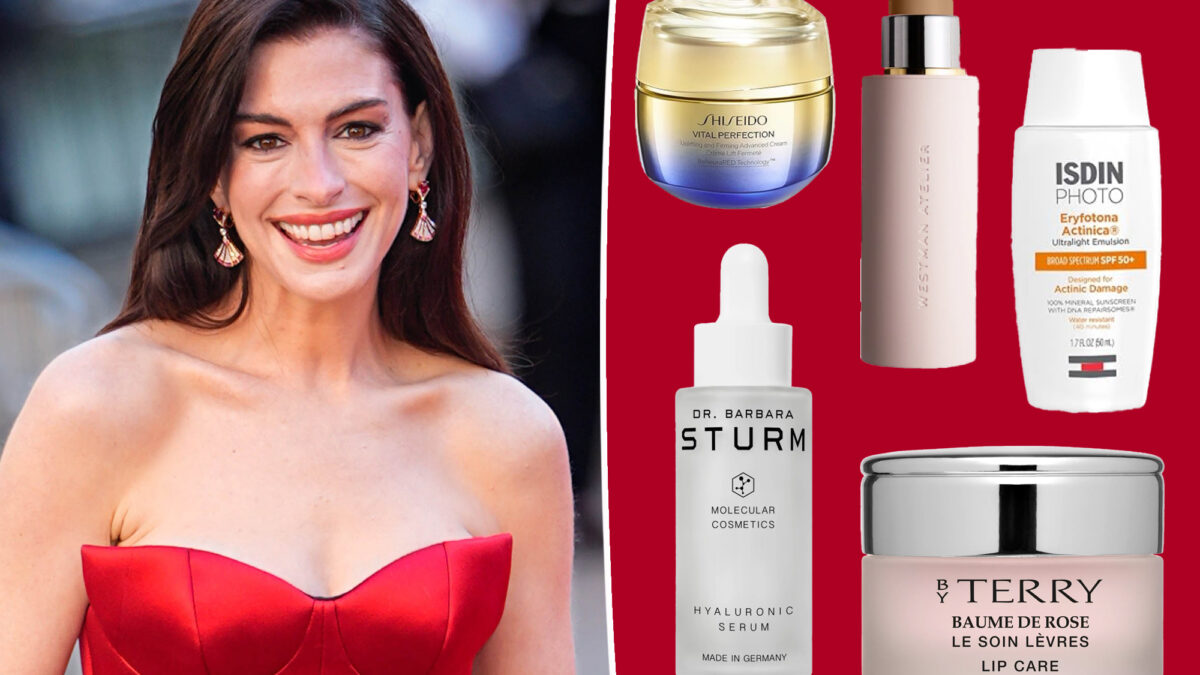 Anne Hathaway dezvăluie cele 7 produse de 145$ care îi mențin tenul tânăr