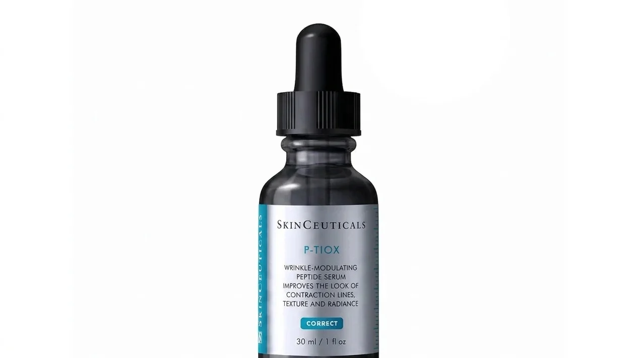 SkinCeuticals P-Tiox Wrinkle-Modulating Peptide Serum in a 30ml dropper bottle.