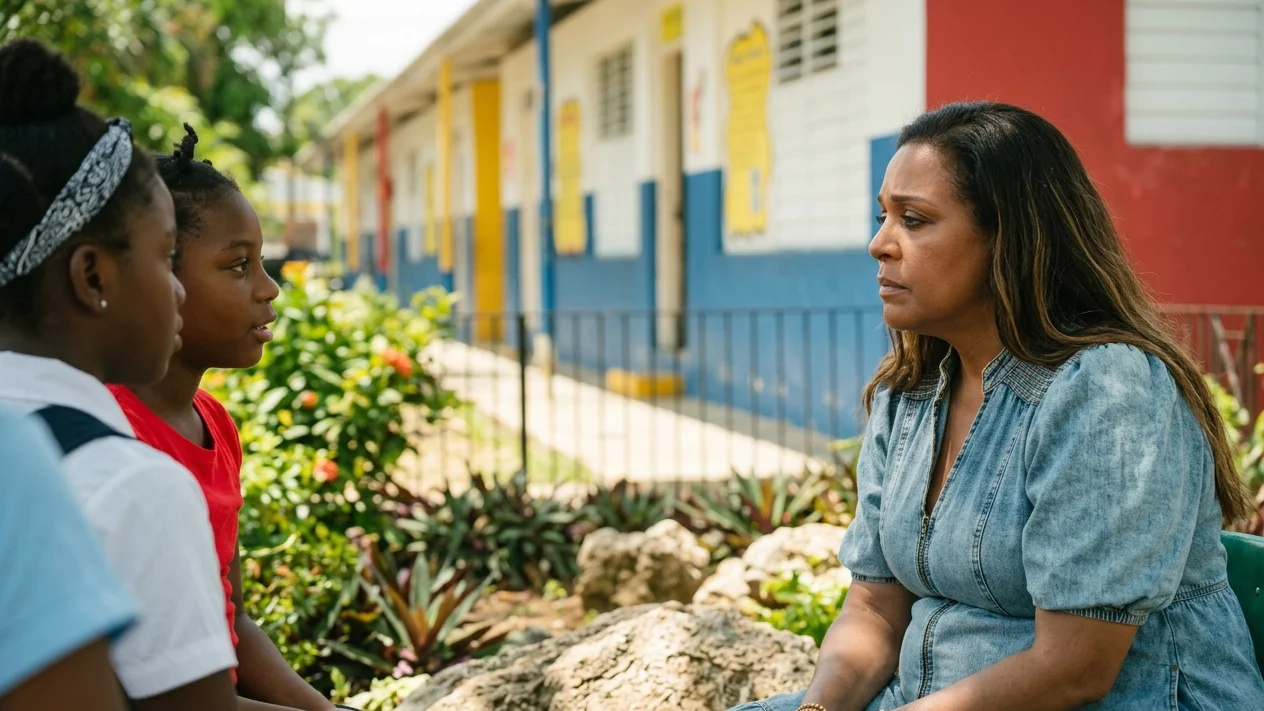 Alison Hammond viziteaza Jamaica dupa uraganul Melissa. Sute de mii de copii afectati