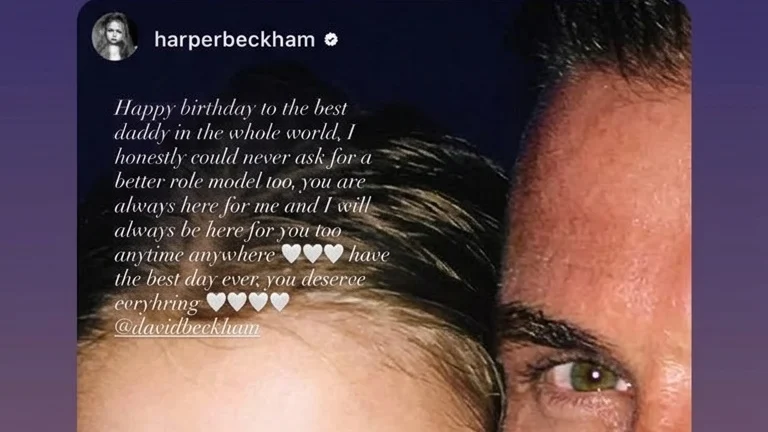 Harper wished her dad a happy birthday