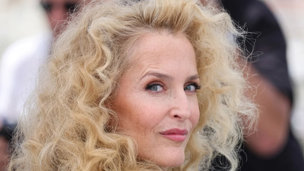 US actress Gillian Anderson poses during a photocall of the film "Teenage Sex and Death at Camp Miasma" at the 79th edition of the Cannes Film Festival