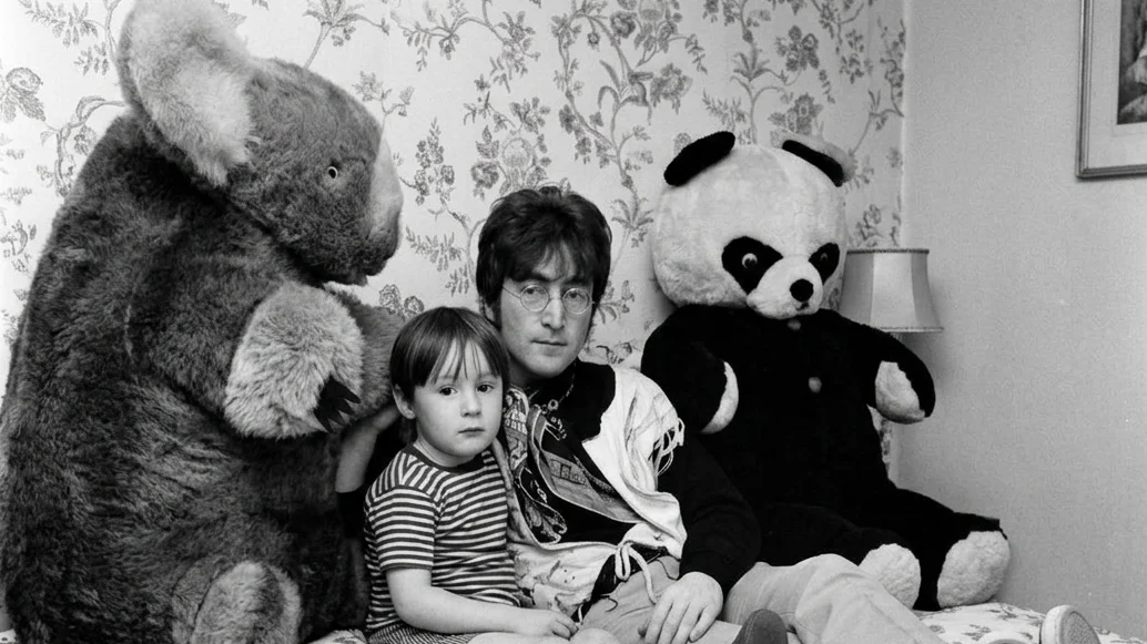 John with a five-year-old Julian in 1968