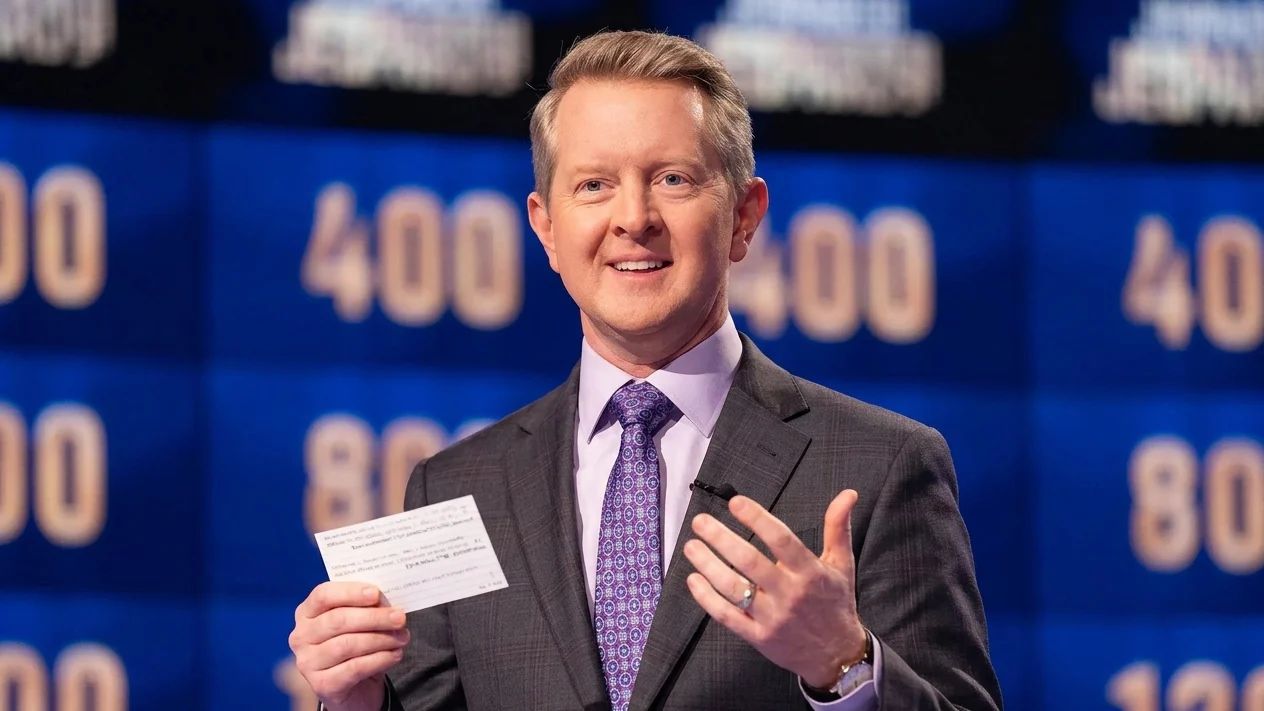 Ken Jennings hosting Jeopardy! Masters.
