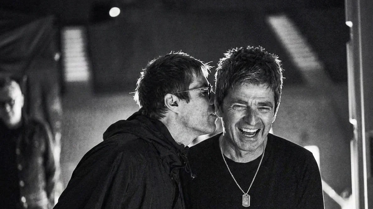 Liam and Noel are seen behind the scenes on their Live 25 tour, which is coming to cinemas this September