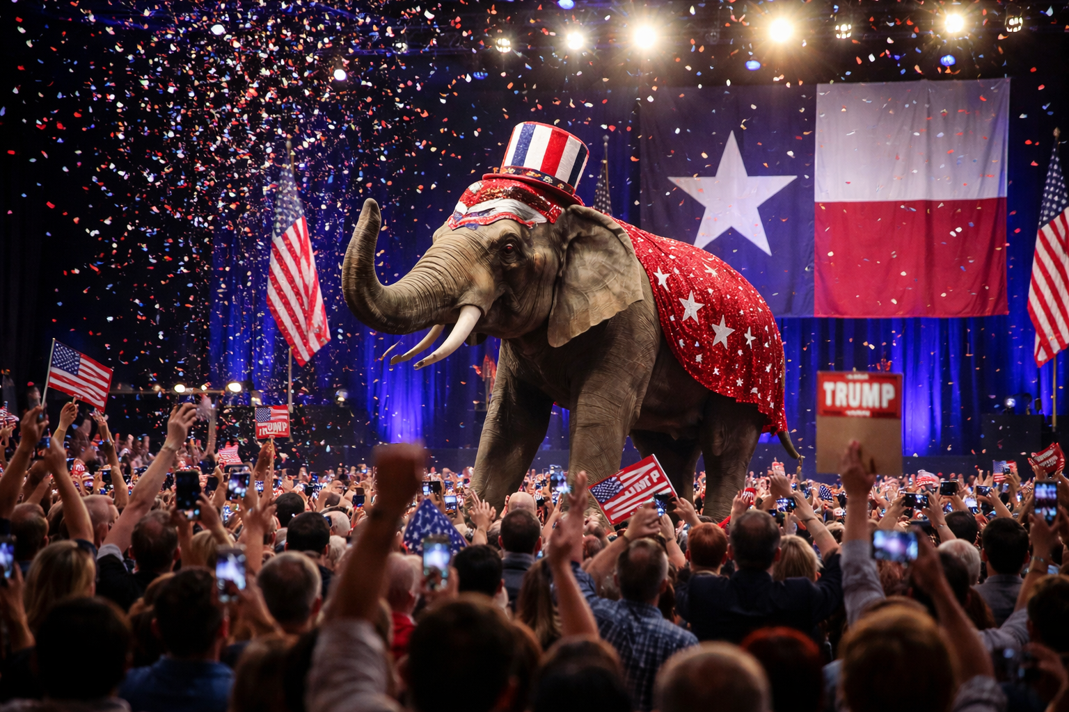 Elefantul republicanilor a făcut show la convenția din Texas. The Simpsons a prezis momentul jenant?