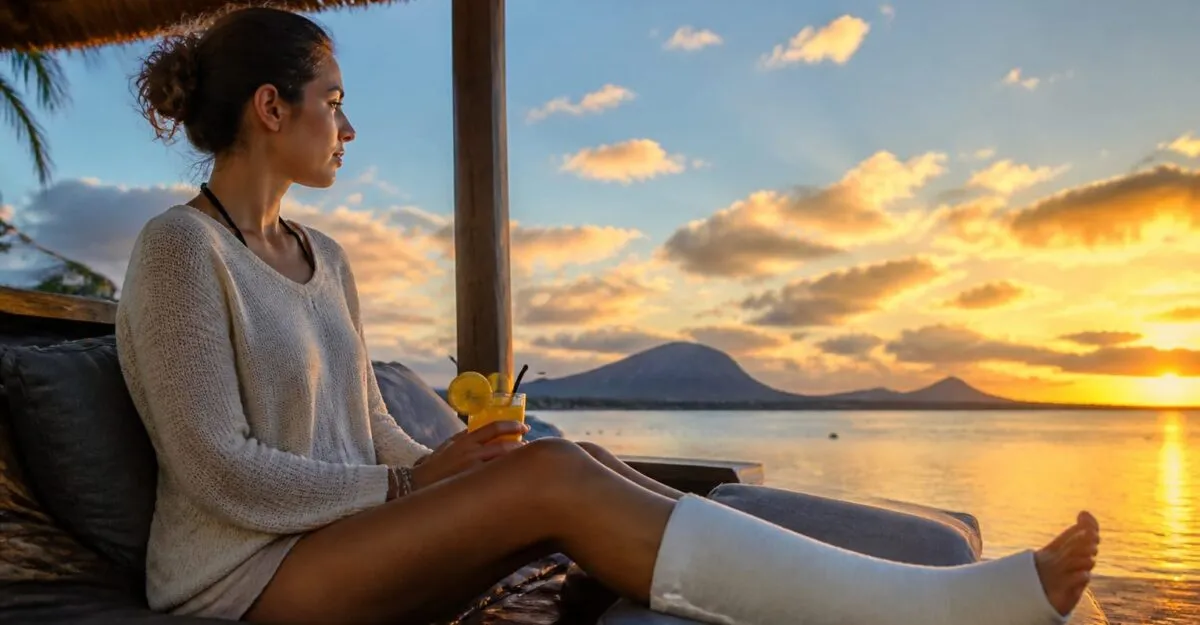 Cea mai frumoasă fotbalistă din România s-a refugiat în Mauritius. Cum arată pauza după fractură