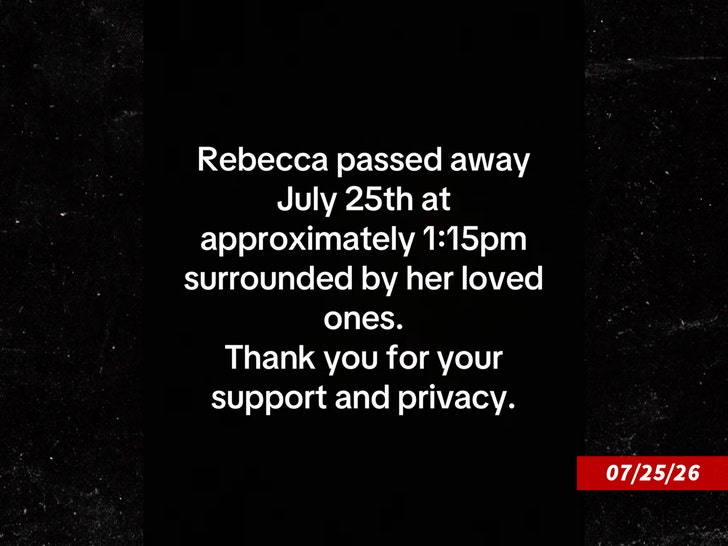 Rebecca Luna a murit la 49 de ani, după ce și-a devansat sinuciderea asistată medical