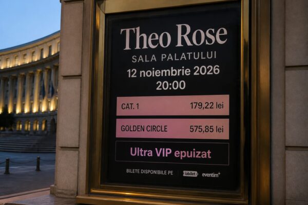 Theo Rose urcă pe 12 noiembrie 2026 la Sala Palatului. Biletele Ultra VIP s-au epuizat, iar prețurile ajung la 575,85 lei